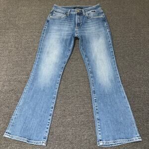 Mavi Jeans ANIKA Mid Rise Crop Flare Jeans Women's Size 25 Blue Medium Wash
